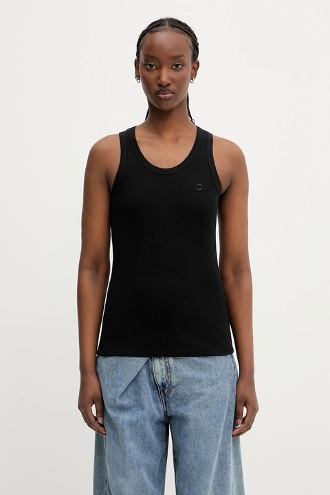 Coperni top bawełniany Rib Logo Tank kolor czarny COPJS12F5033 - zdjęcie produktu nr 1