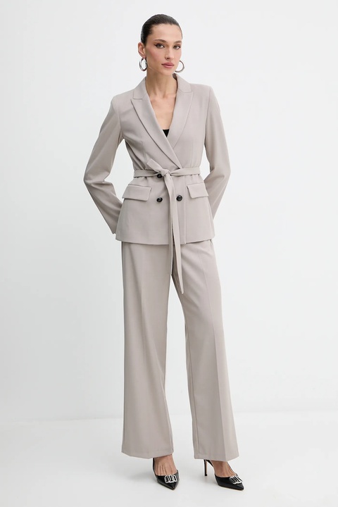 Marella spodnie Emme by Marella damskie kolor brązowy proste high waist 2525136141200 - zdjęcie produktu nr 1