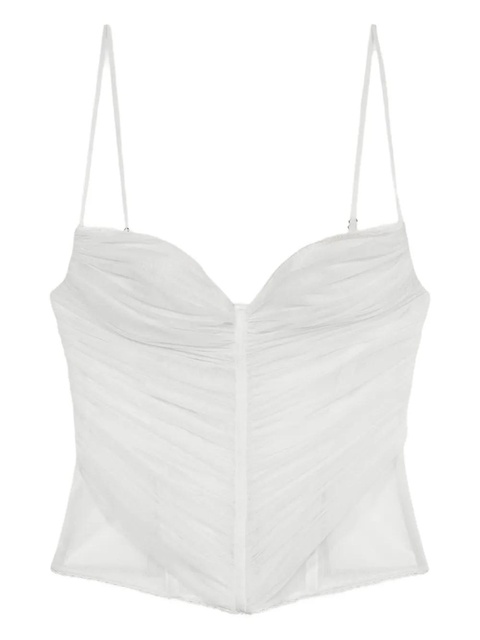 Blumarine ruched-panel corset top - White - zdjęcie produktu nr 1