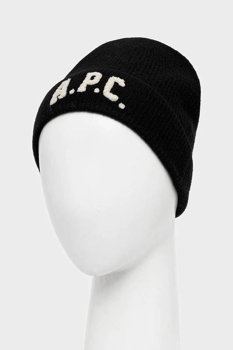 A.P.C. czapka wełniana bonnet axel kolor czarny WVBDK.M25111 - zdjęcie produktu nr 2