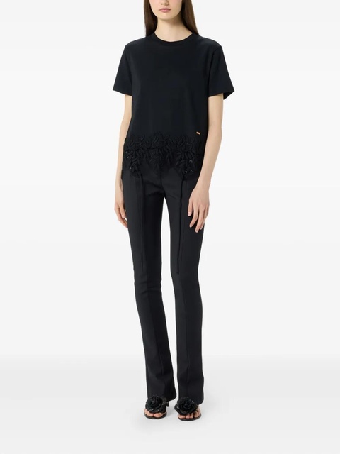 Blumarine lace-trim T-shirt - Black - zdjęcie produktu nr 2