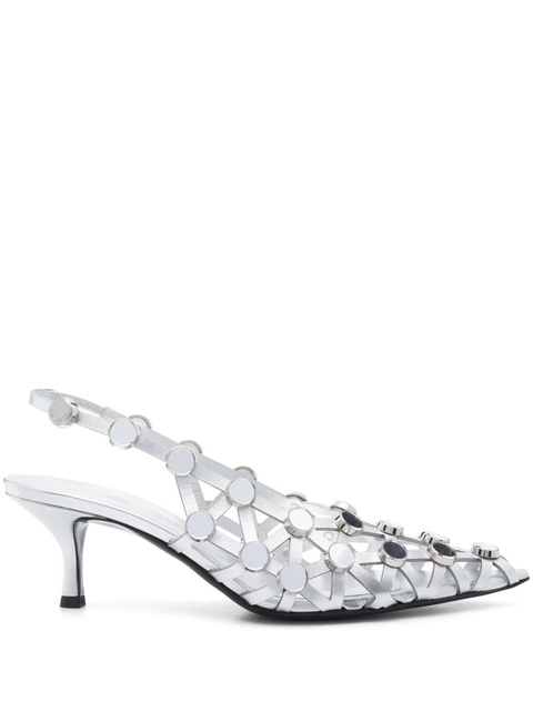 The Attico 50mm Grid pumps - Silver - zdjęcie produktu nr 1