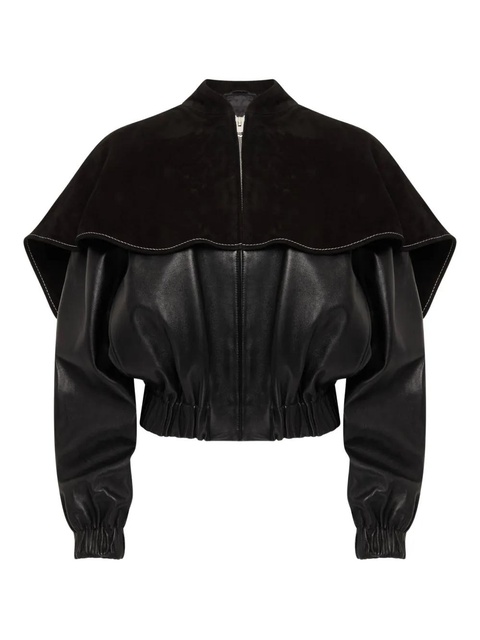 JW Anderson oversized-collar leather jacket - Black - zdjęcie produktu nr 1