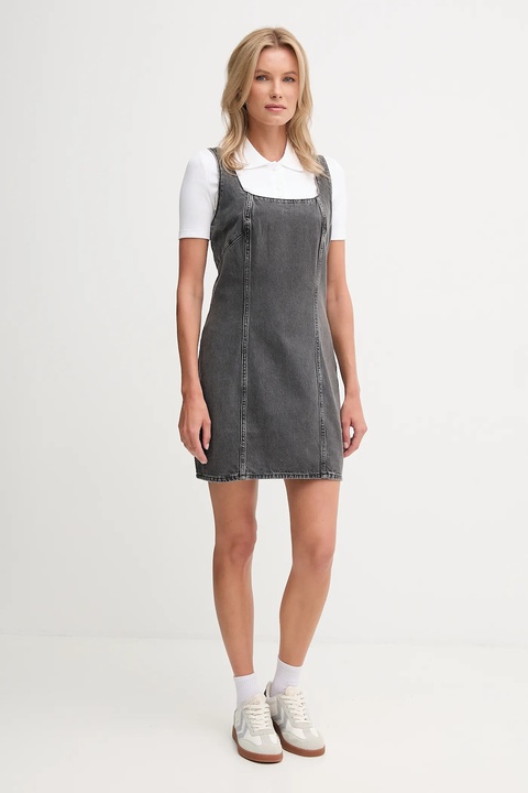 Calvin Klein Jeans sukienka jeansowa kolor szary mini dopasowana LV047C715G - zdjęcie produktu nr 1