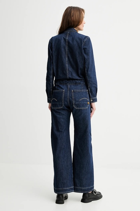 G-Star kombinezon jeansowy 0 kolor granatowy z kołnierzykiemm D26877.E090 - zdjęcie produktu nr 1