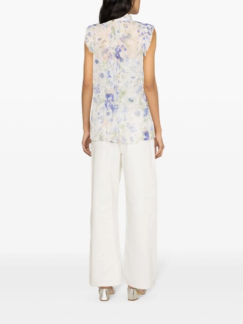 ZIMMERMANN Natura Frilled blouse - Blue - zdjęcie produktu nr 2