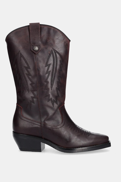 Steve Madden kowbojki skórzane Wallace damskie kolor bordowy na słupku 11003850 - zdjęcie produktu nr 1