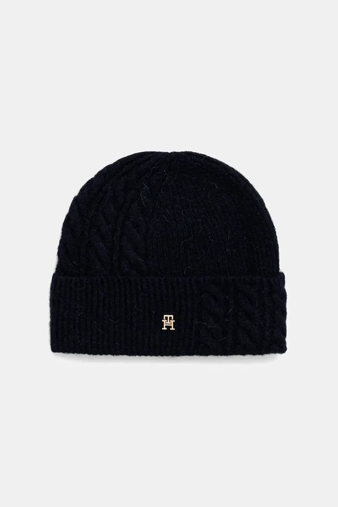 Tommy Hilfiger czapka z dodatkiem wełny kolor granatowy AW0AW17784 - zdjęcie produktu nr 1