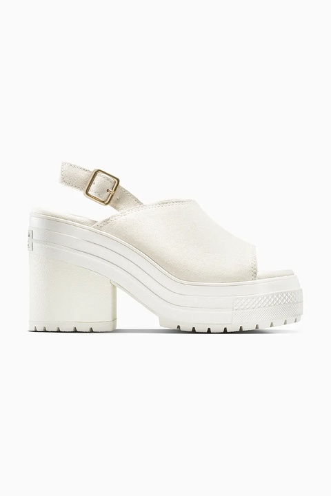 Converse sandały zamszowe Chuck 70 De Luxe Heel Mule damskie kolor biały na słupku A15070C - zdjęcie produktu nr 1