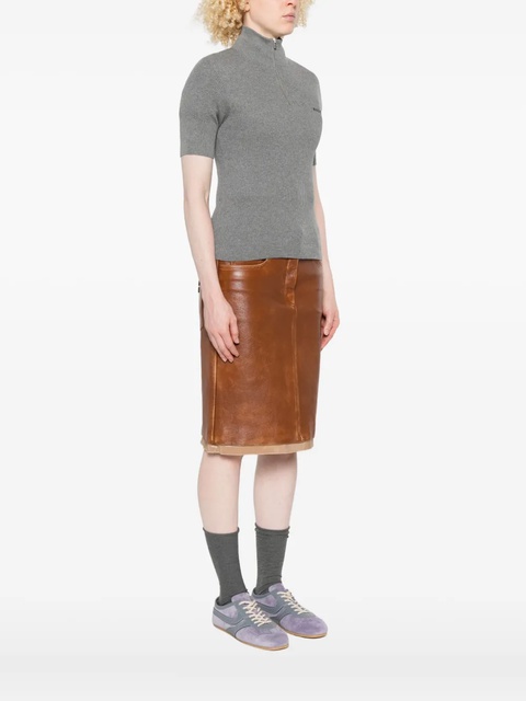 Miu Miu short sleeve knitted top - Grey - zdjęcie produktu nr 2