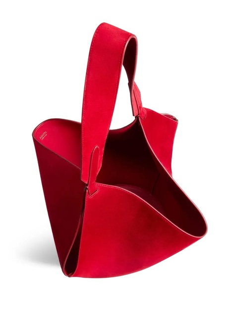 KHAITE open-top leather tote bag - Red - zdjęcie produktu nr 2