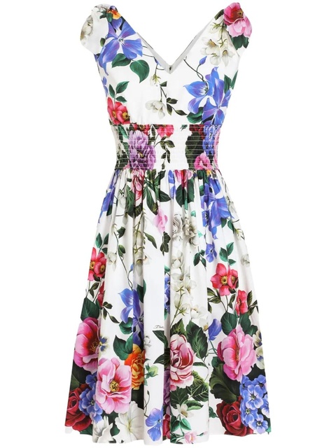 Dolce & Gabbana floral-print mini dress - White - zdjęcie produktu nr 1