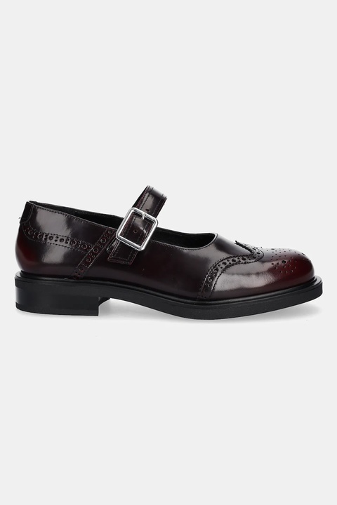 Vagabond Shoemakers półbuty skórzane FREYA damskie kolor bordowy na płaskim obcasie 6006-504-54 - zdjęcie produktu nr 2