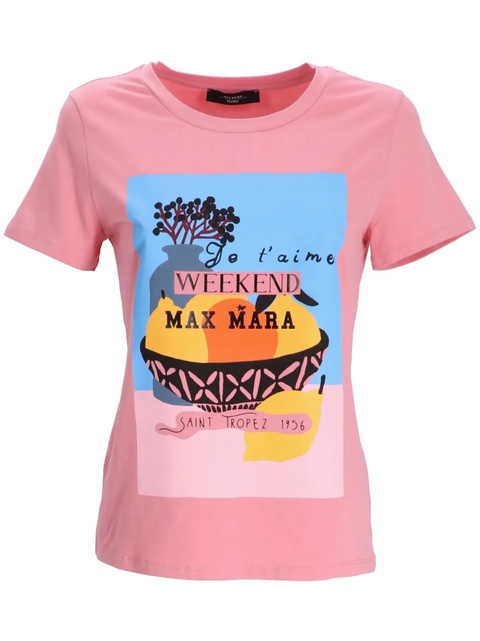 Weekend Max Mara graphic-print cotton T-shirt - Pink - zdjęcie produktu nr 1