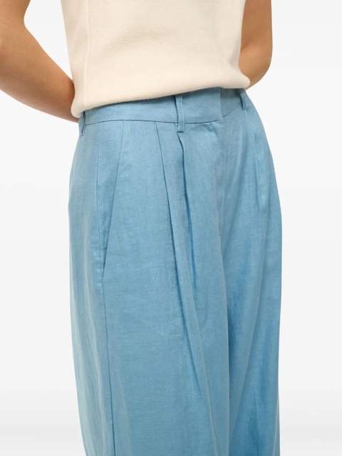 STAUD pleated linen pants - Blue - zdjęcie produktu nr 2