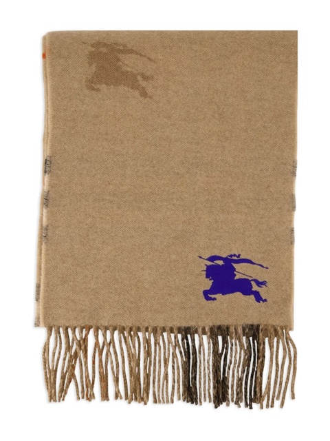 Burberry knight-logo fringe scarf - Neutrals - zdjęcie produktu nr 2