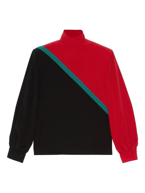 Gucci high-neck panelled blouse - Black - zdjęcie produktu nr 1