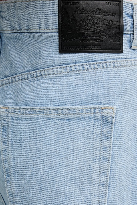 Sisley szorty jeansowe damskie kolor niebieski gładkie high waist 4W9KL901L - zdjęcie produktu nr 2