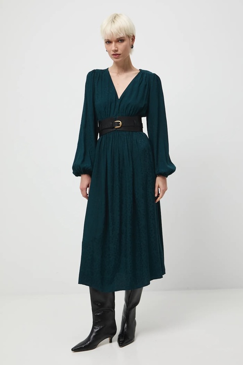 Medicine sukienka kolor zielony midi rozkloszowana - zdjęcie produktu nr 1