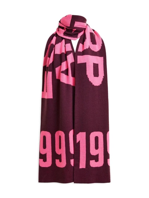 Essentiel Antwerp intarsia logo scarf - Red - zdjęcie produktu nr 2