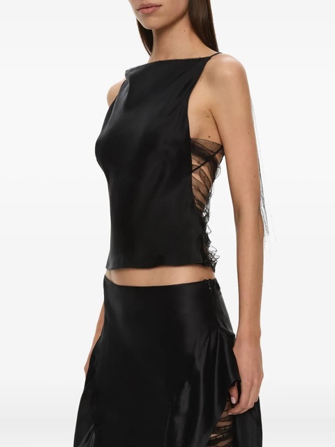 Christopher Esber Lattice lace silk top - Black - zdjęcie produktu nr 1