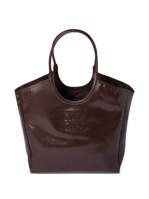 Miu Miu Ivy leather tote bag - Brown - zdjęcie produktu nr 1
