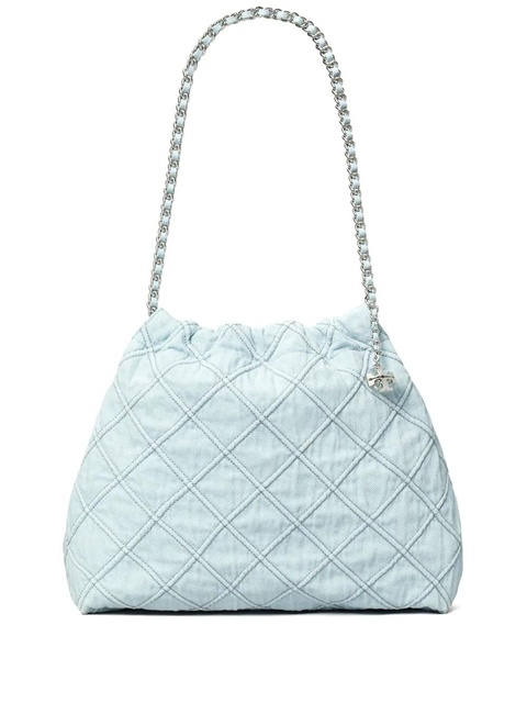 Tory Burch Fleming denim hobo bag - Blue - zdjęcie produktu nr 1