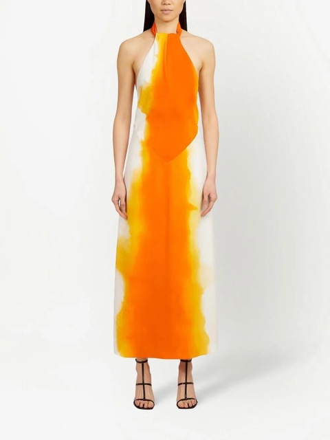 Ferragamo abstract-print halterneck dress - Orange - zdjęcie produktu nr 2