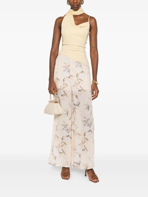 ZIMMERMANN floral-print lace-insert trousers - Neutrals - zdjęcie produktu nr 1