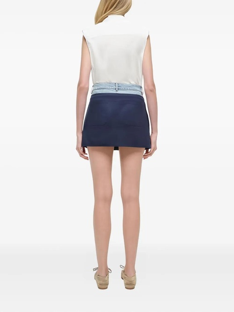 Simkhai Hampton denim-panelled mini skirt - Blue - zdjęcie produktu nr 2