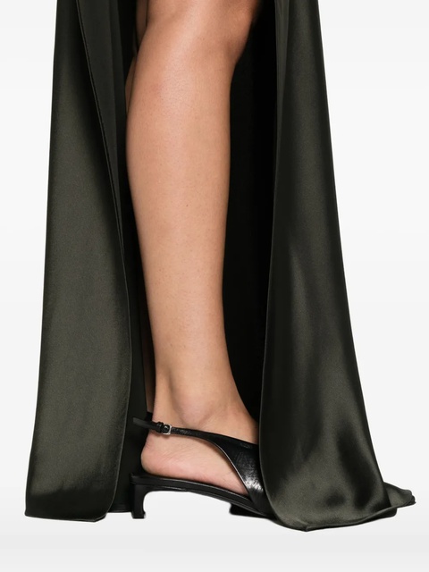 Nanushka satin-paneled asymetrical maxi dress - Green - zdjęcie produktu nr 2