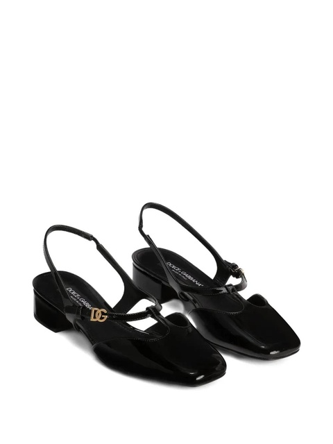 Dolce & Gabbana patent leather slingback pumps - Black - zdjęcie produktu nr 2