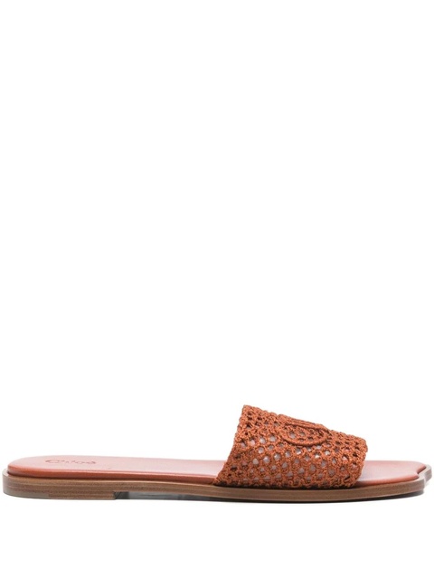 Chloé crochet logo sandals - Brown - zdjęcie produktu nr 1