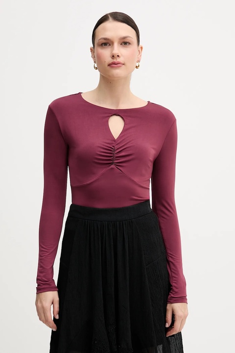 Sisley longsleeve kolor bordowy 35B8L107V - zdjęcie produktu nr 1