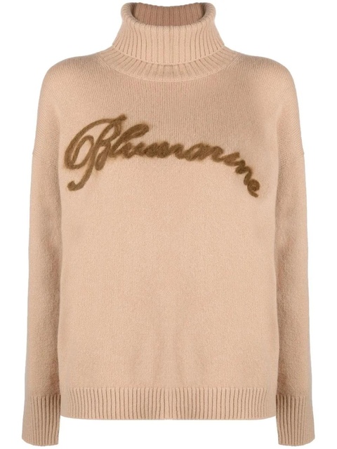 Blumarine logo-intarsia jumper - Neutrals - zdjęcie produktu nr 1