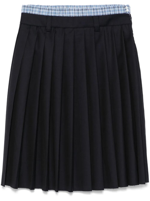 Miu Miu pleated batavia midi skirt - Blue - zdjęcie produktu nr 1