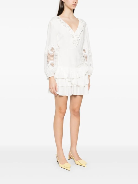 Maje ruffle-detailing mini dress - White - zdjęcie produktu nr 2