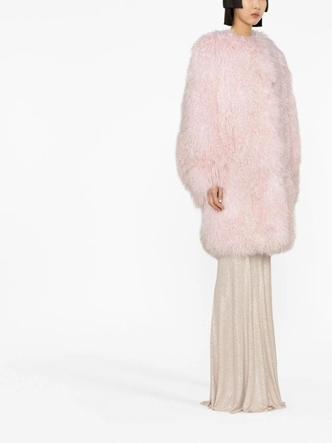 Magda Butrym shag shearling long coat - Pink - zdjęcie produktu nr 1