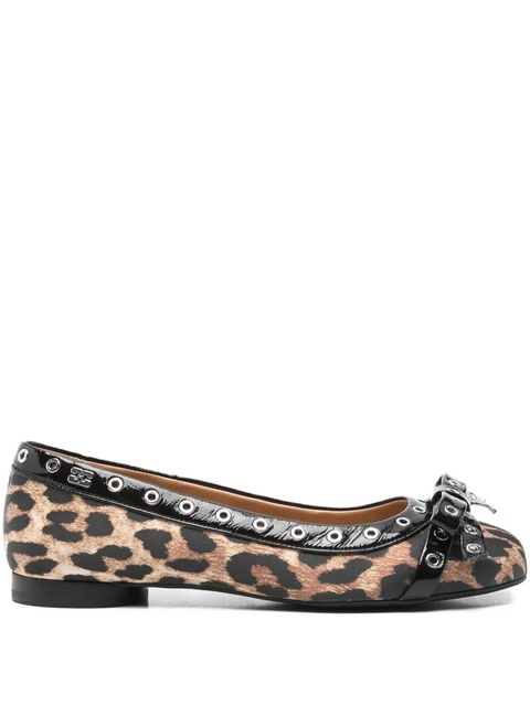 GANNI leopard-print ballerinas - Brown - zdjęcie produktu nr 1