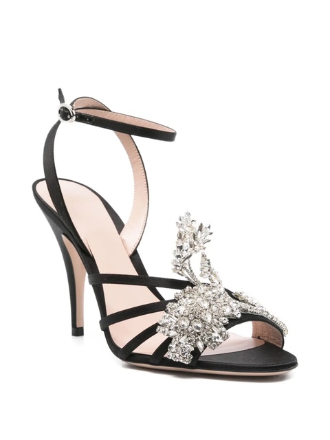 Valentino Garavani 95mm crystal-embellished stiletto sandals - Black - zdjęcie produktu nr 2