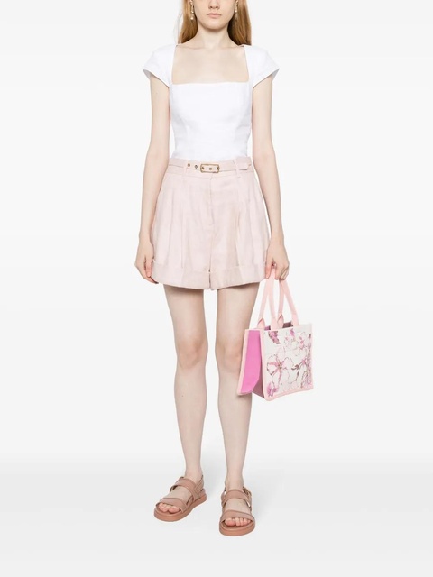 ZIMMERMANN Matchmaker belted linen shorts - Pink - zdjęcie produktu nr 2
