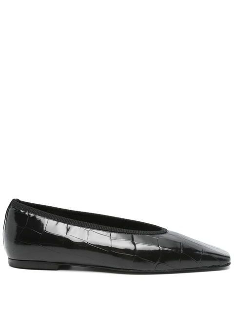 TOTEME Minimalist croco-embossed ballerinas - Black - zdjęcie produktu nr 1