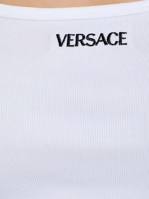 Versace embroidered-logo tank top - White - zdjęcie produktu nr 2