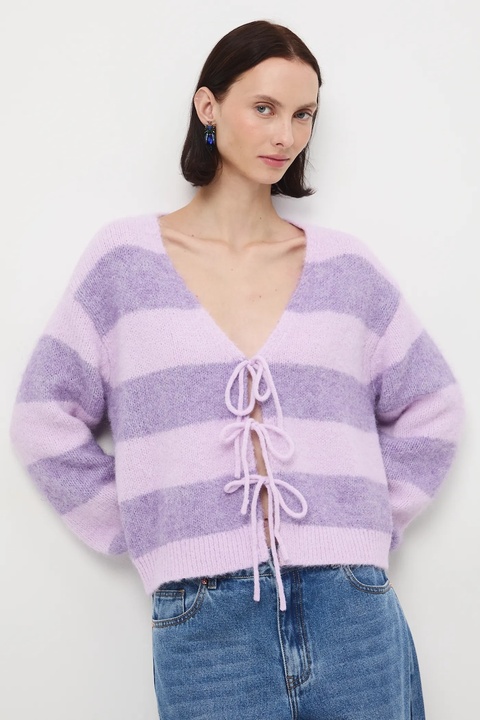 Medicine kardigan damskie kolor fioletowy ciepły - zdjęcie produktu nr 1