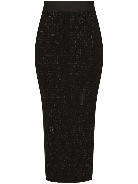 Dolce & Gabbana DG-logo tulle pencil skirt - Black - zdjęcie produktu nr 1
