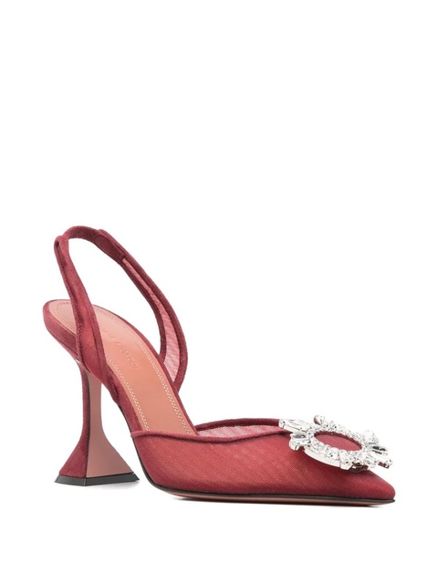 Amina Muaddi 95mm Begum embellished slingback pumps - Red - zdjęcie produktu nr 2