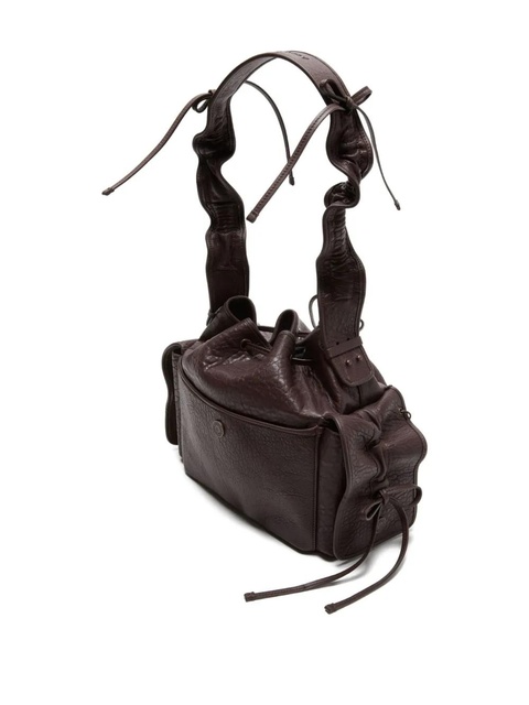Acne Studios ruffled drawstring shoulder bag - Brown - zdjęcie produktu nr 1