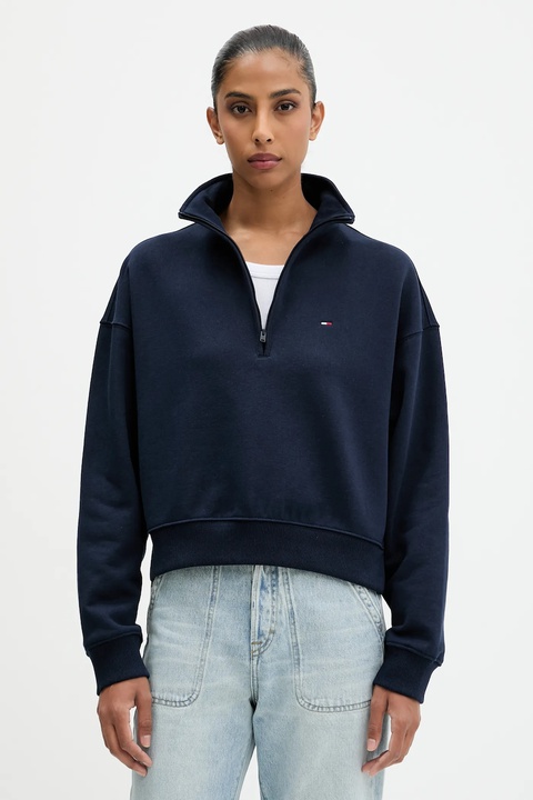 Tommy Jeans bluza bawełniana damska kolor granatowy gładka DW0DW21589 - zdjęcie produktu nr 1