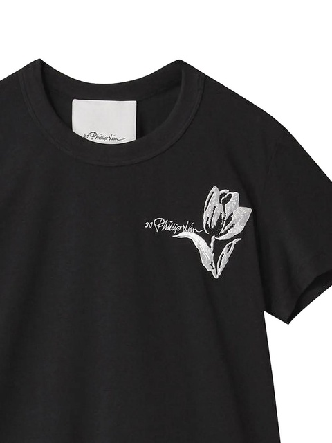 3.1 Phillip Lim tulip-embroidered short-sleeve top - Black - zdjęcie produktu nr 2