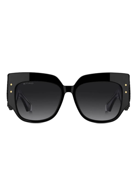 ETRO blossom-embellished rectangle-frame sunglasses - Black - zdjęcie produktu nr 1